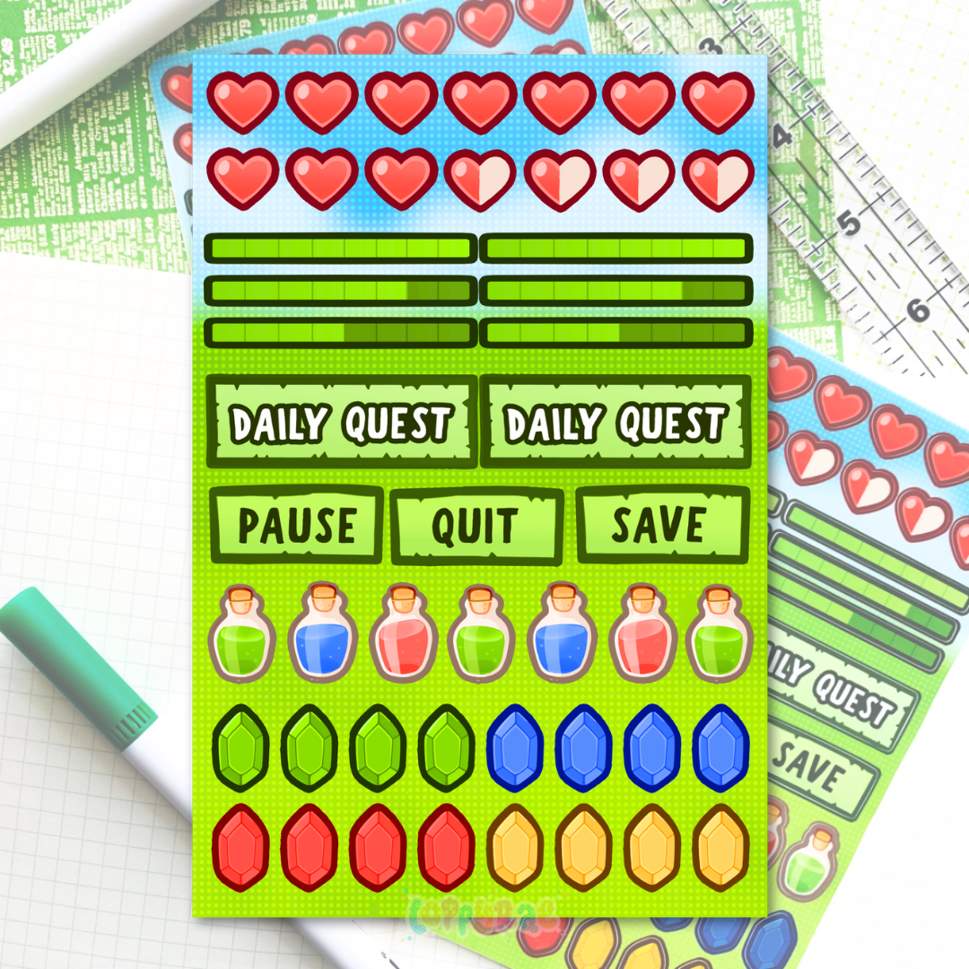 "Game Assets” Sticker Sheet