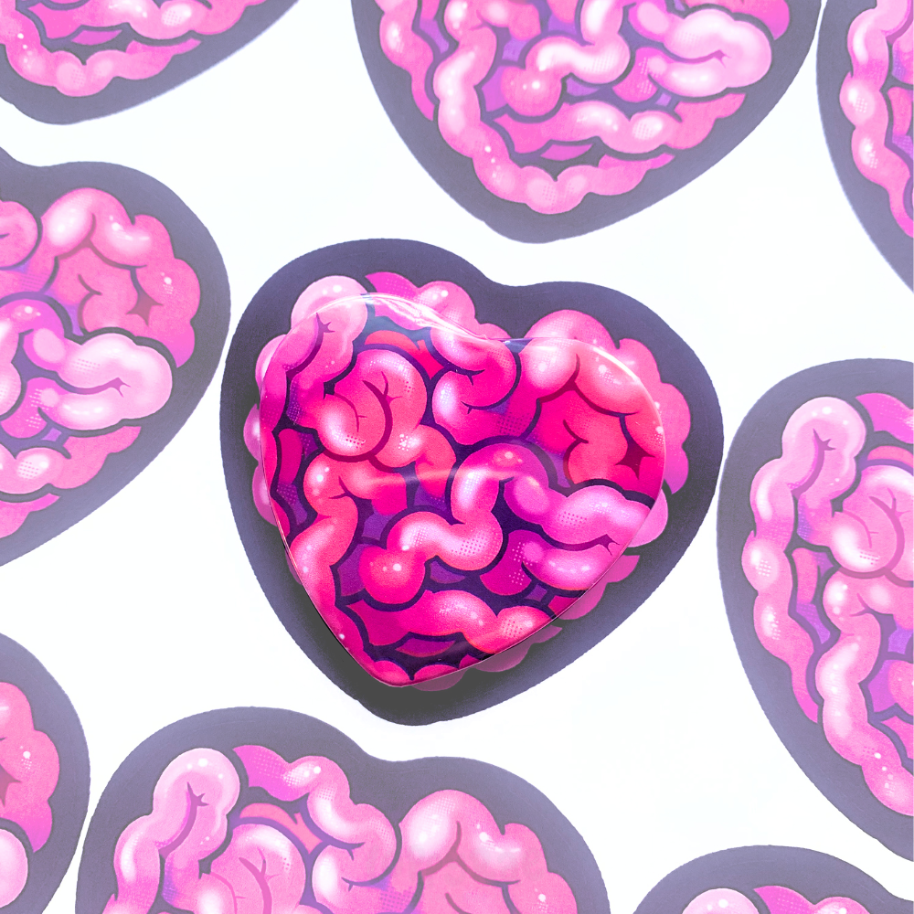 "Gummy Guts" Heart Button Badge