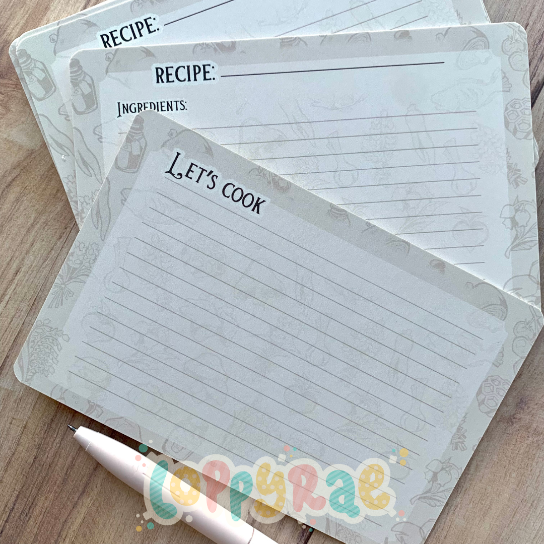 Fantasy Cooking Recipe Cards Loppy Rae