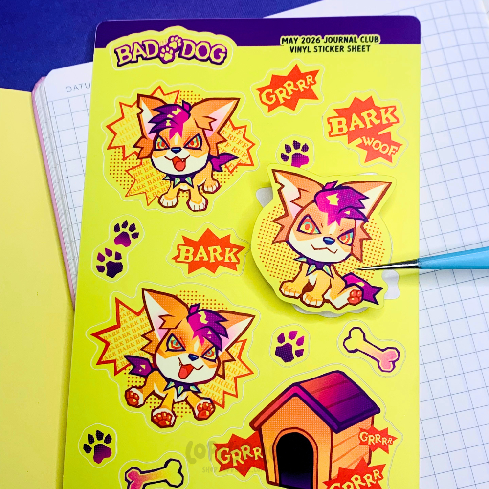 "Bad Dog” Sticker Sheet