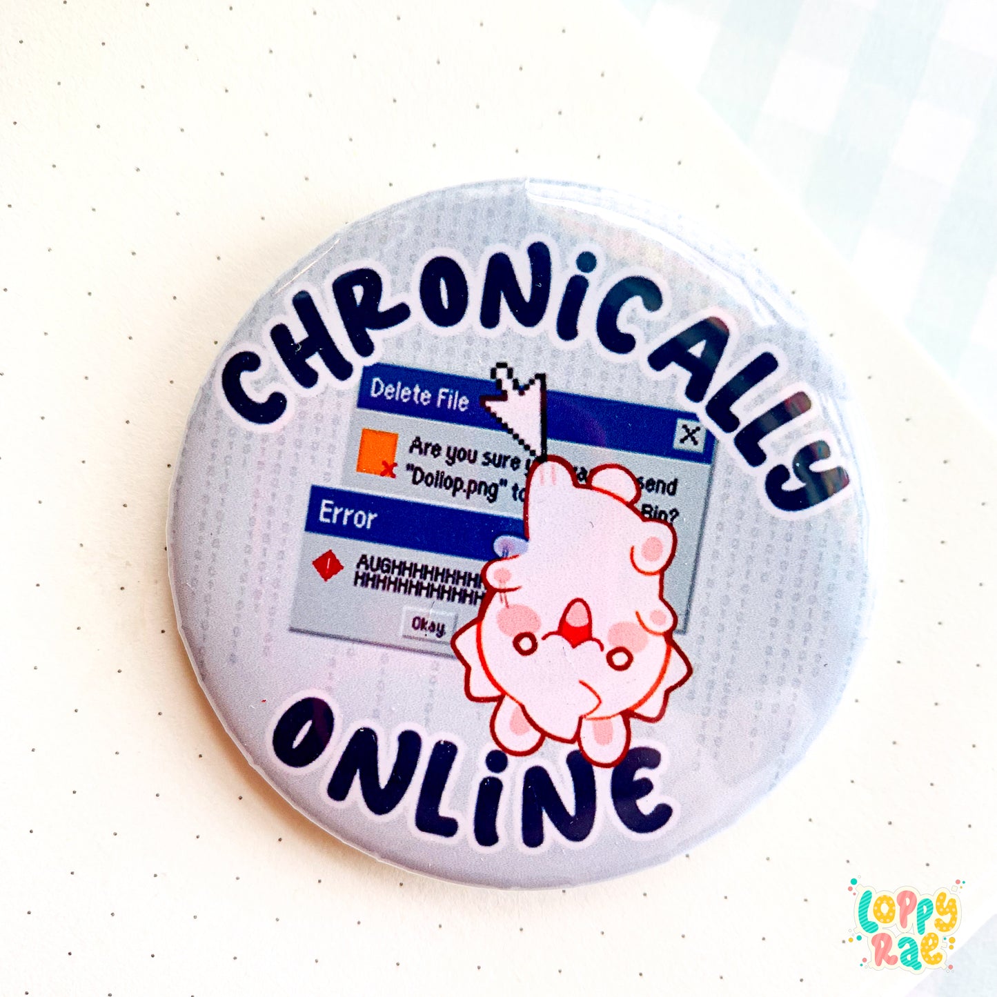 "Chronically Online" Pinback Button Badge