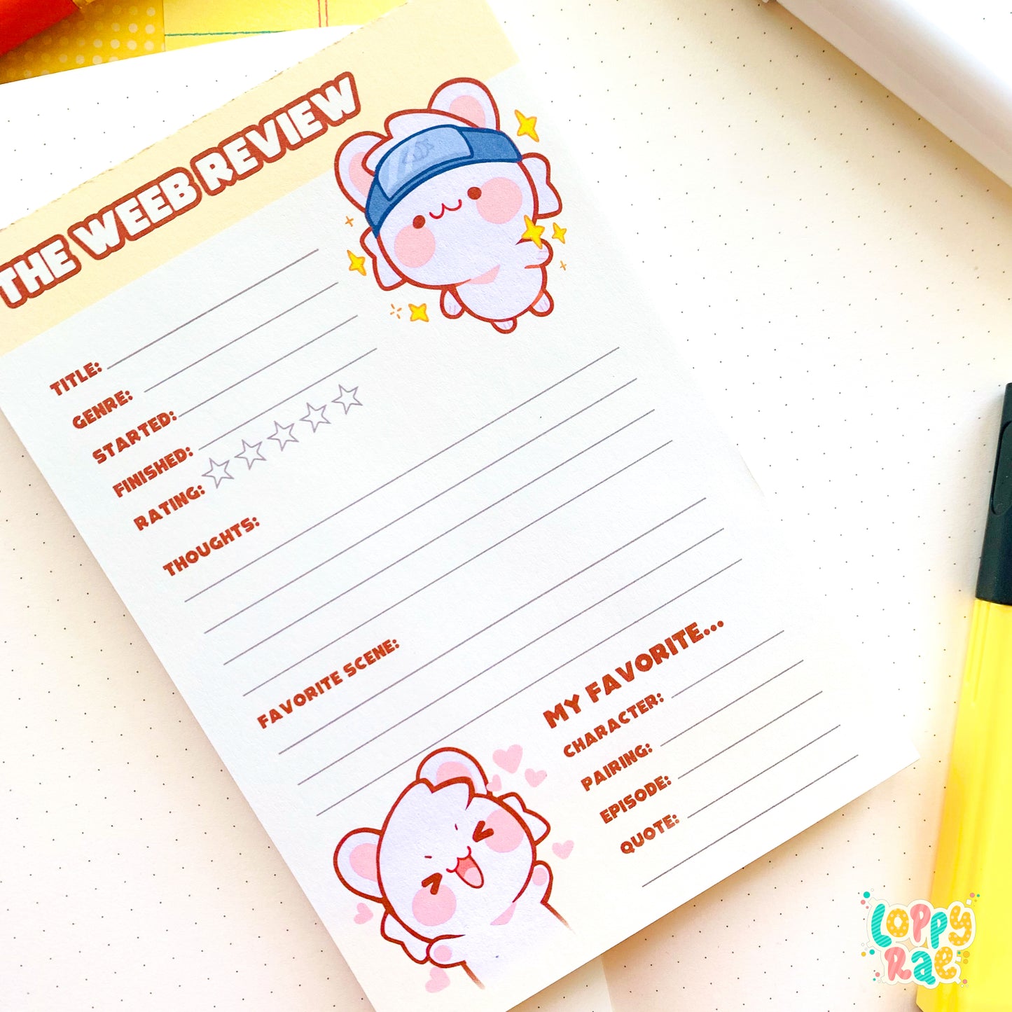 "The Weeb Review" Notepad