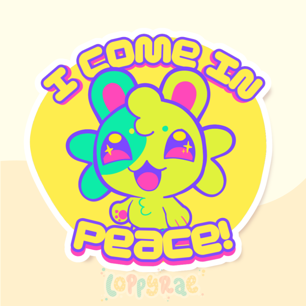 "I Come in Peace" Vinyl Sticker