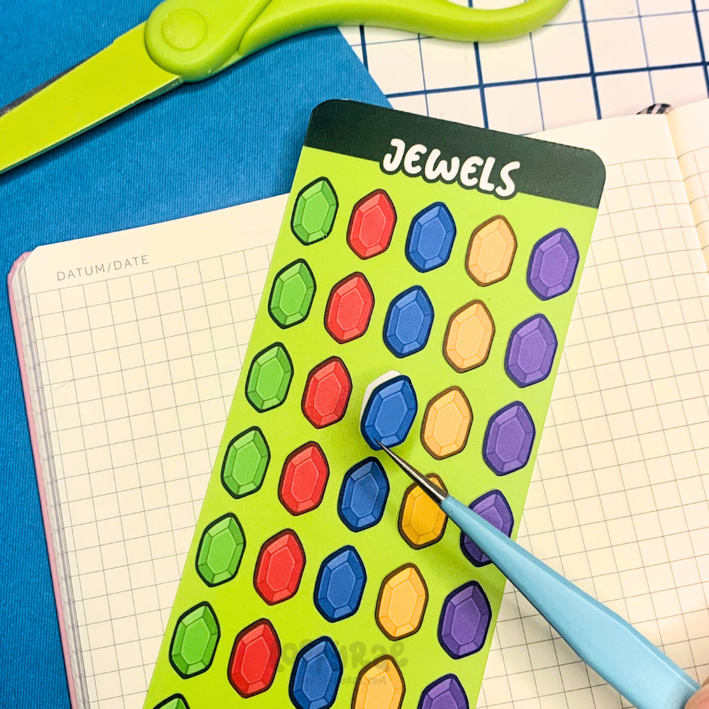 "Colorful Gems” Planner Sticker Sheet
