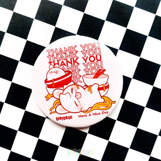 "Thank You" Pinback Button Badge
