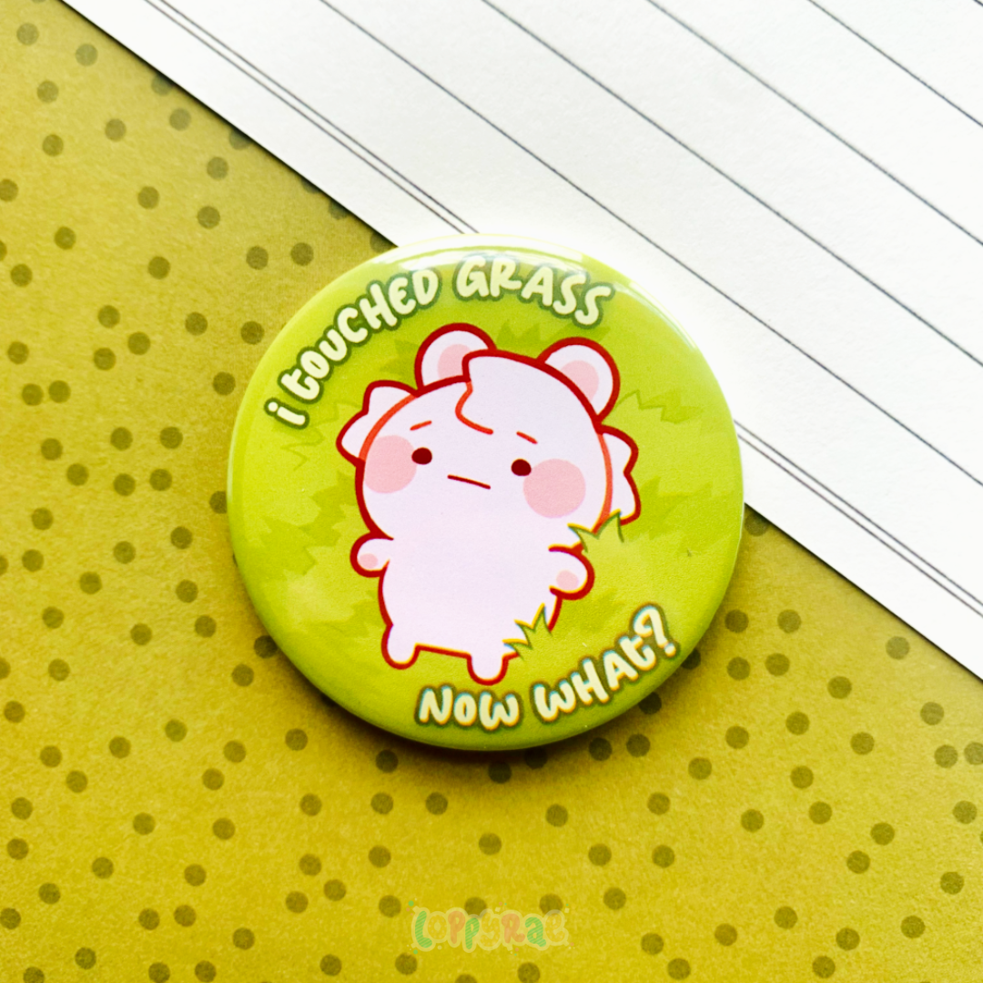 "Touch Grass" Pinback Button Badge