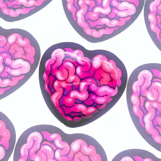 "Gummy Guts" Heart Button Badge