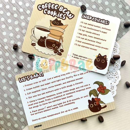 Cat Cafe Recipe Card Loppy Rae