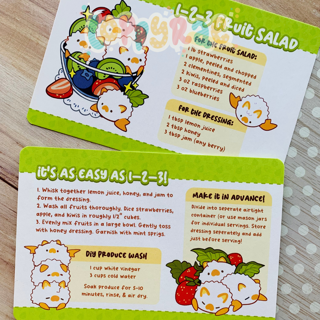 Fruit Bat Recipe Card Loppy Rae