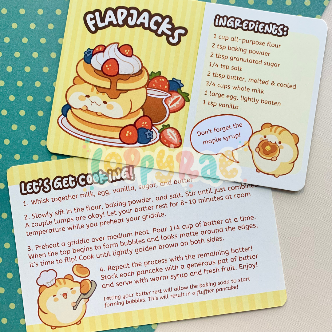 Hamster Flapjack Recipe Card Loppy Rae