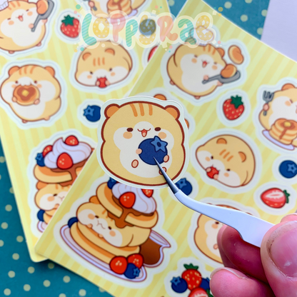 Hamster Flapjack Sticker Sheet Loppy Rae