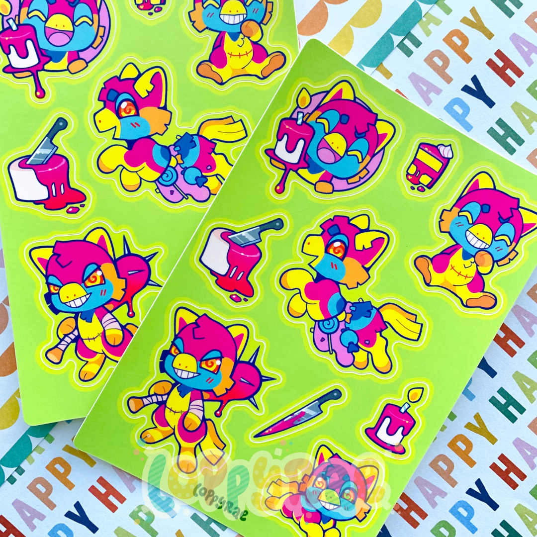 Party Animal Sticker Sheet Loppy Rae