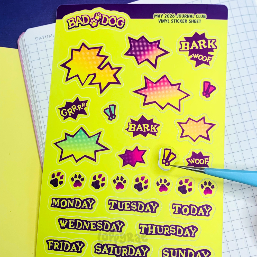 "GRR! Bark! Woof!” Sticker Sheet