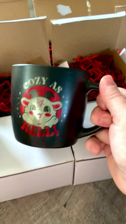 PREORDER: “Cozy as Hell” Ceramic Mug + Coaster Set